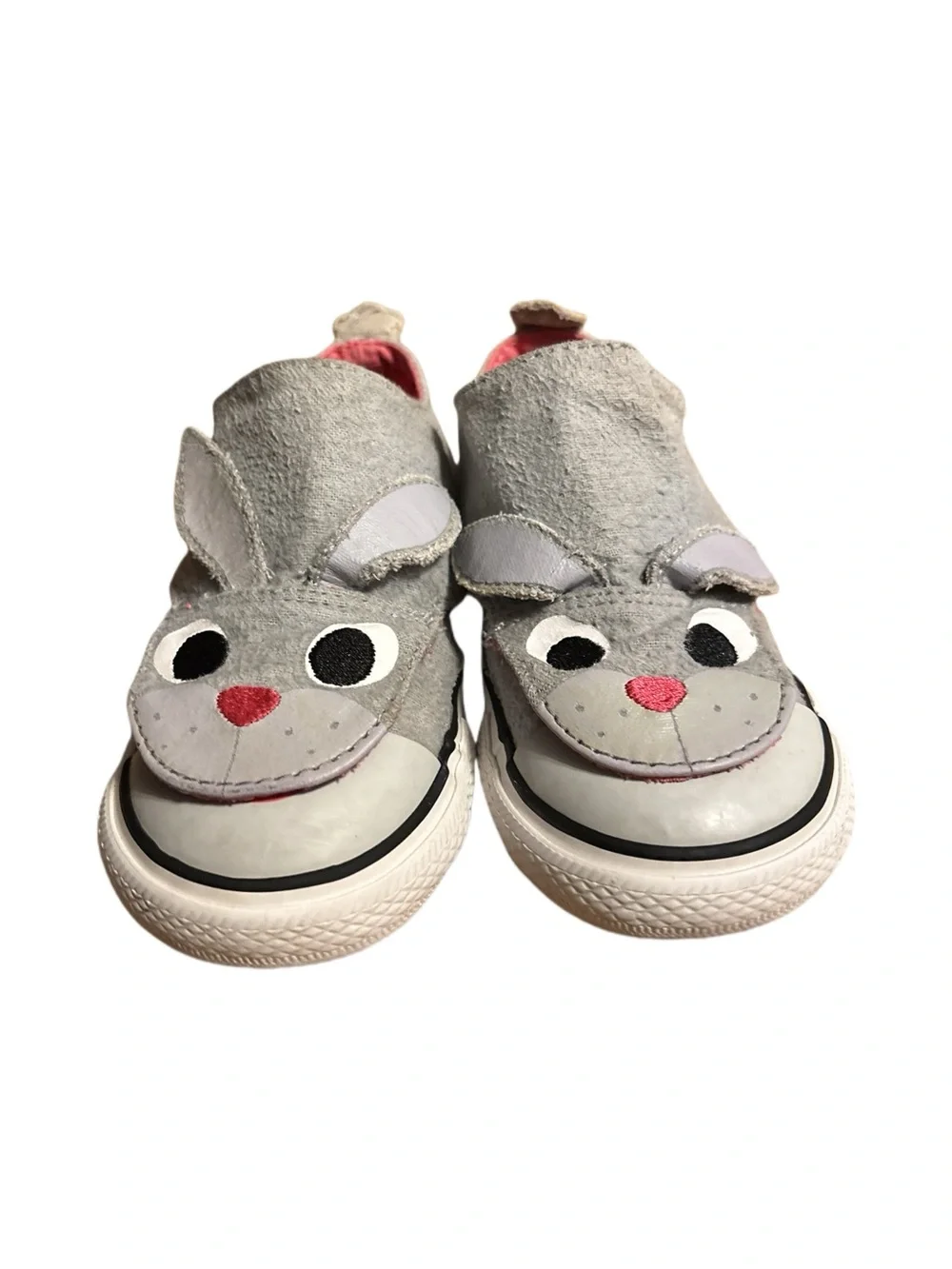 Converse Kids Creatures Bunny Sneakers Gray Pink Whimsical Size 9 Toddler
